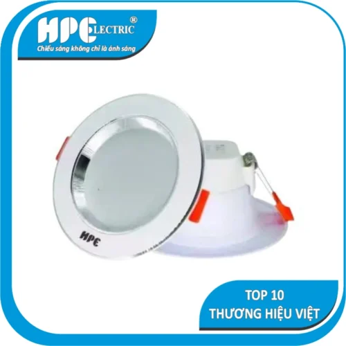 HPElectric – Chiếu Sáng Không Chỉ Là Ánh Sáng | Thuộc Hutimex Group (HPE) Downlight Đế Nhựa Viền Vàng/Bạc H167